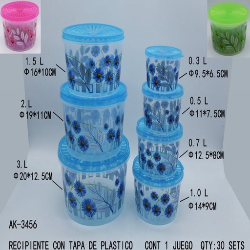 [AK-3456 [30 PZS/CAJA]] [AK-3456] RECIPIENTE CON TAPA DE PLASTICO