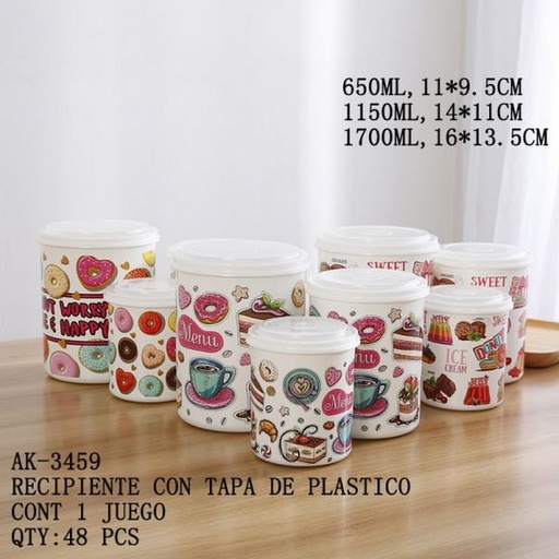 [AK-3459 [48 PZS/CAJA]] [AK-3459] RECIPIENTE CON TAPA DE PLASTICO