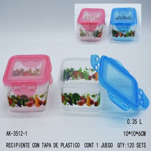 [AK-3512-1 [120 PZS/CAJA]] [AK-3512-1] RECIPIENTE CON TAPA DE PLASTICO