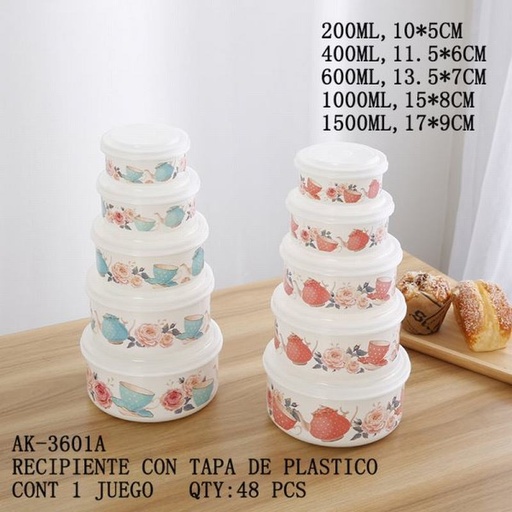[AK-3601A [48 PZS/CAJA]] [AK-3601A] RECIPIENTE CON TAPA DE PLASTICO