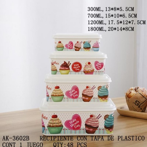 [AK-3602B [48 PZS/CAJA]] [AK-3602B] RECIPIENTE CON TAPA DE PLASTICO