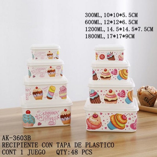 [AK-3603B [48 PZS/CAJA]] [AK-3603B] RECIPIENTE CON TAPA DE PLASTICO