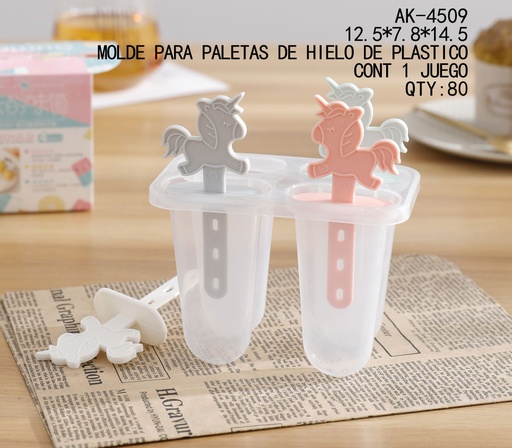 [AK-4509 [80 PZS/CAJA]] [AK-4509] MOLDE PARA PALETAS DE HIELO DE PLASTICO