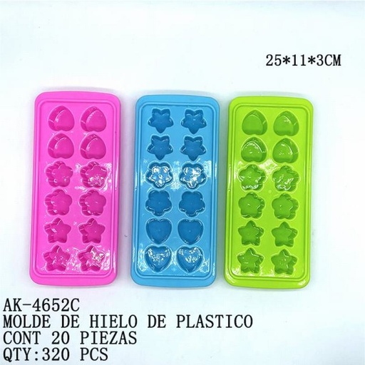 [AK-4652C [320 PZS/CAJA]] [AK-4652C] MOLDE DE HIELO DE PLASTICO