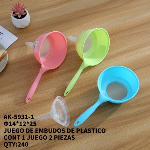 [AK-5931-1 [240 PZS/CAJA]] [AK-5931-1] JUEGO DE EMBUDOS DE PLASTICO