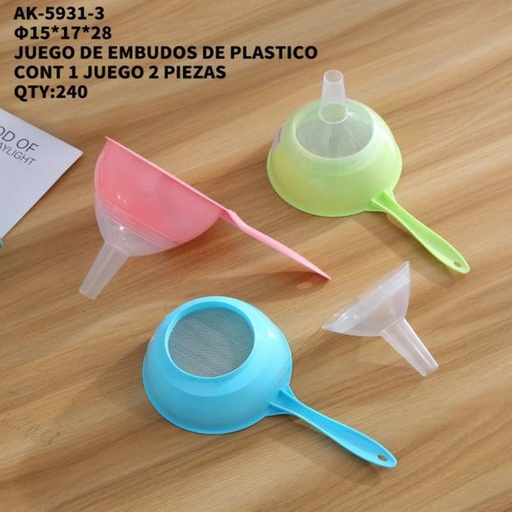 [AK-5931-3 [240 PZS/CAJA]] [AK-5931-3] JUEGO DE EMBUDOS DE PLASTICO
