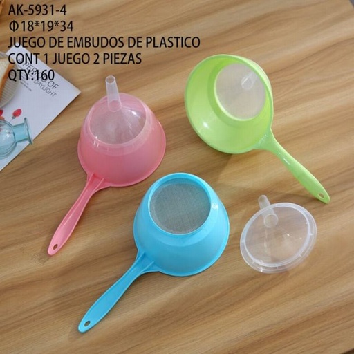 [AK-5931-4 [160 PZS/CAJA]] [AK-5931-4] JUEGO DE EMBUDOS DE PLASTICO