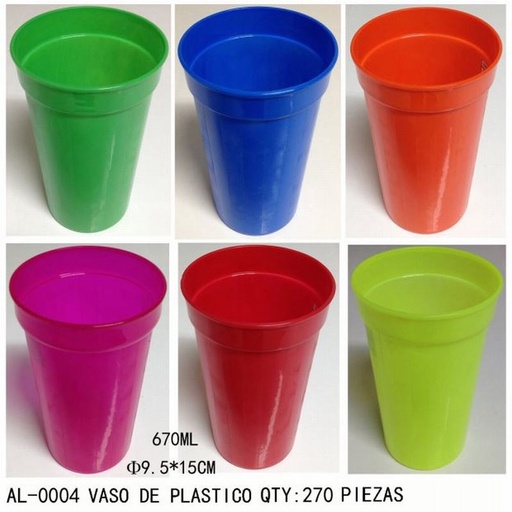 [AL-0004 [270 PZS/CAJA]] [AL-0004] VASO DE PLASTICO