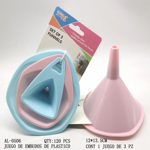 [AL-0506 [120 PZS/CAJA]] [AL-0506] B-JUEGO DE EMBUDOS DE PLASTICO