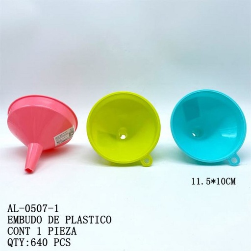 [AL-0507-1 [640 PZS/CAJA]] [AL-0507-1] EMBUDO DE PLASTICO