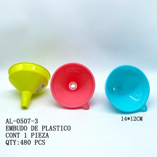 [AL-0507-3 [480 PZS/CAJA]] [AL-0507-3] EMBUDO DE PLASTICO