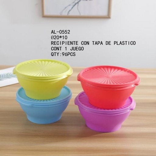 [AL-0552 [96 PZS/CAJA]] [AL-0552] RECIPIENTE CON TAPA DE PLASTICO