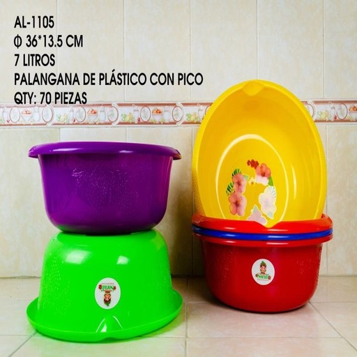 [AL-1105 [70 PZS/CAJA]] [AL-1105] PALANGANA DE PLASTICO CON PICO