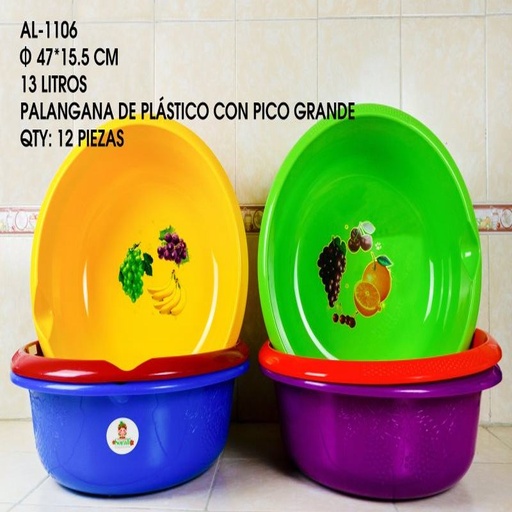 [AL-1106 [12 PZS/CAJA]] [AL-1106] PALANGANA DE PLASTICO CON PICO GRANDE