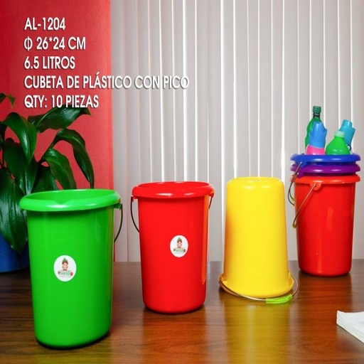 [AL-1204 [10 PZS/CAJA]] [AL-1204] CUBETA DE PLASTICO DE 6.5L CON PICO