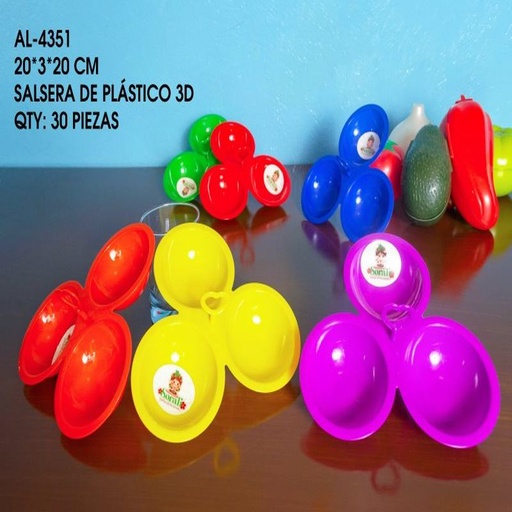 [AL-4351 [30 PZS/CAJA]] [AL-4351] SALSERA DE PLASTICO 3 D