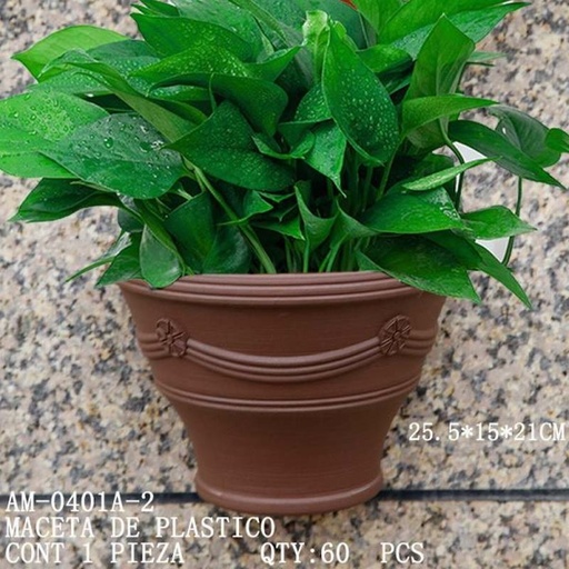 [AM-0401A-2 [60 PZS/CAJA]] [AM-0401A-2] MACETA DE PLASTICO