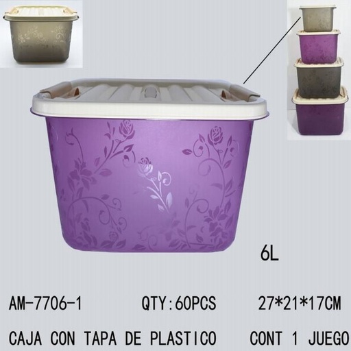 [AM-7706-1 [60 PZS/CAJA]] [AM-7706-1] CAJA CON TAPA DE PLASTICO