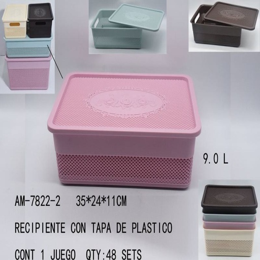[AM-7822-2 [48 PZS/CAJA]] [AM-7822-2] RECIPIENTE CON TAPA DE PLASTICO